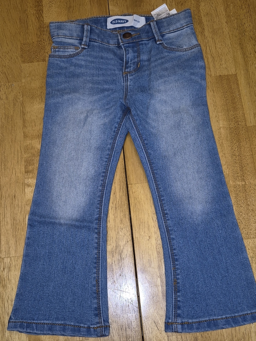 Old Navy Bootcut Denim Blue Jeans Sz 3T Toddler Girls Adjustable Waist NWT
